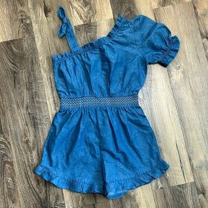 Vince Camuto size 8 girls blue romper 1piece 1 shoulder jumpsuit New w/out tag